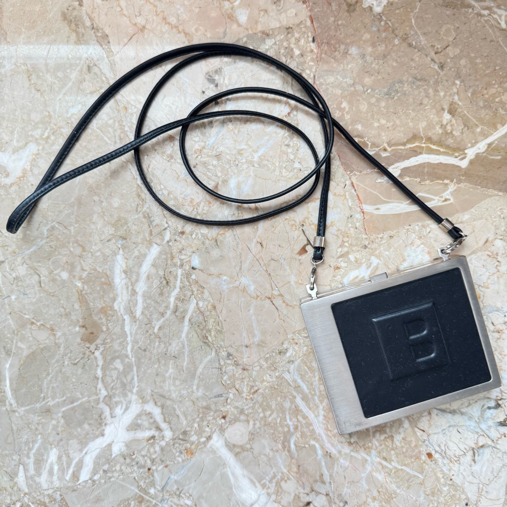 Bally Black leather and Silver Crossbody case - Picture 2 of 9